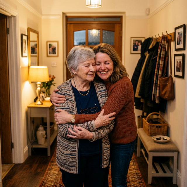 Family using OurHearth app peacefully together